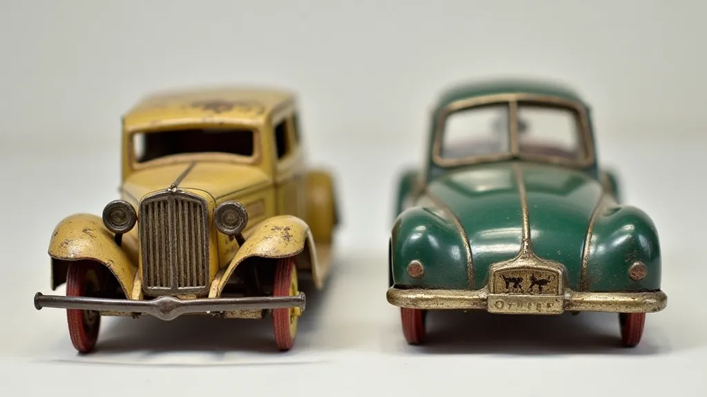 Vintage toy car vs reproduction