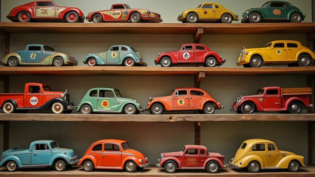 Collection of vintage pressed steel toy cars
