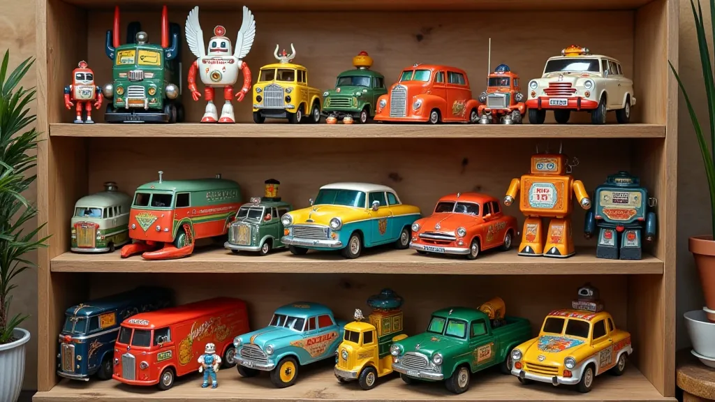 Collection of vintage Japanese tinplate toys