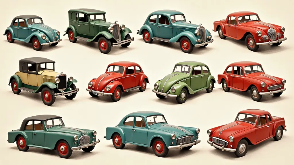 Vintage toy car collage