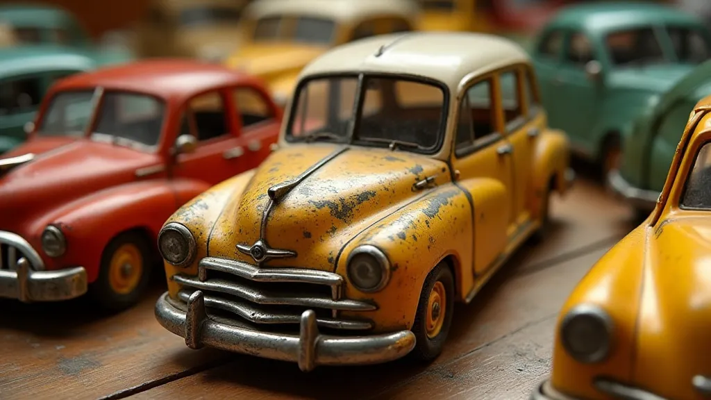 Vintage tinplate toy cars collection